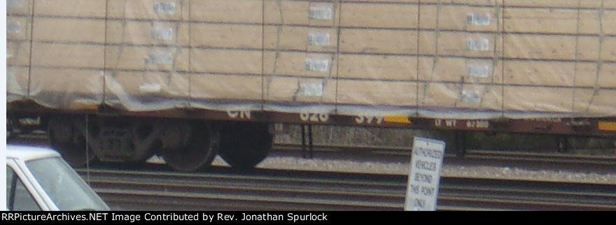 CN 626399, close up of car number